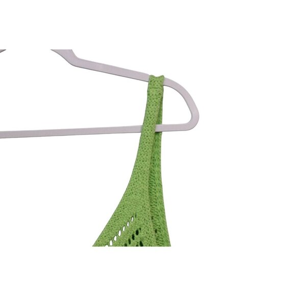 Abercrombie Fitch Tank Medium Open Knit Crochet Green Cotton Beach Preppy Boho - Picture 5 of 11